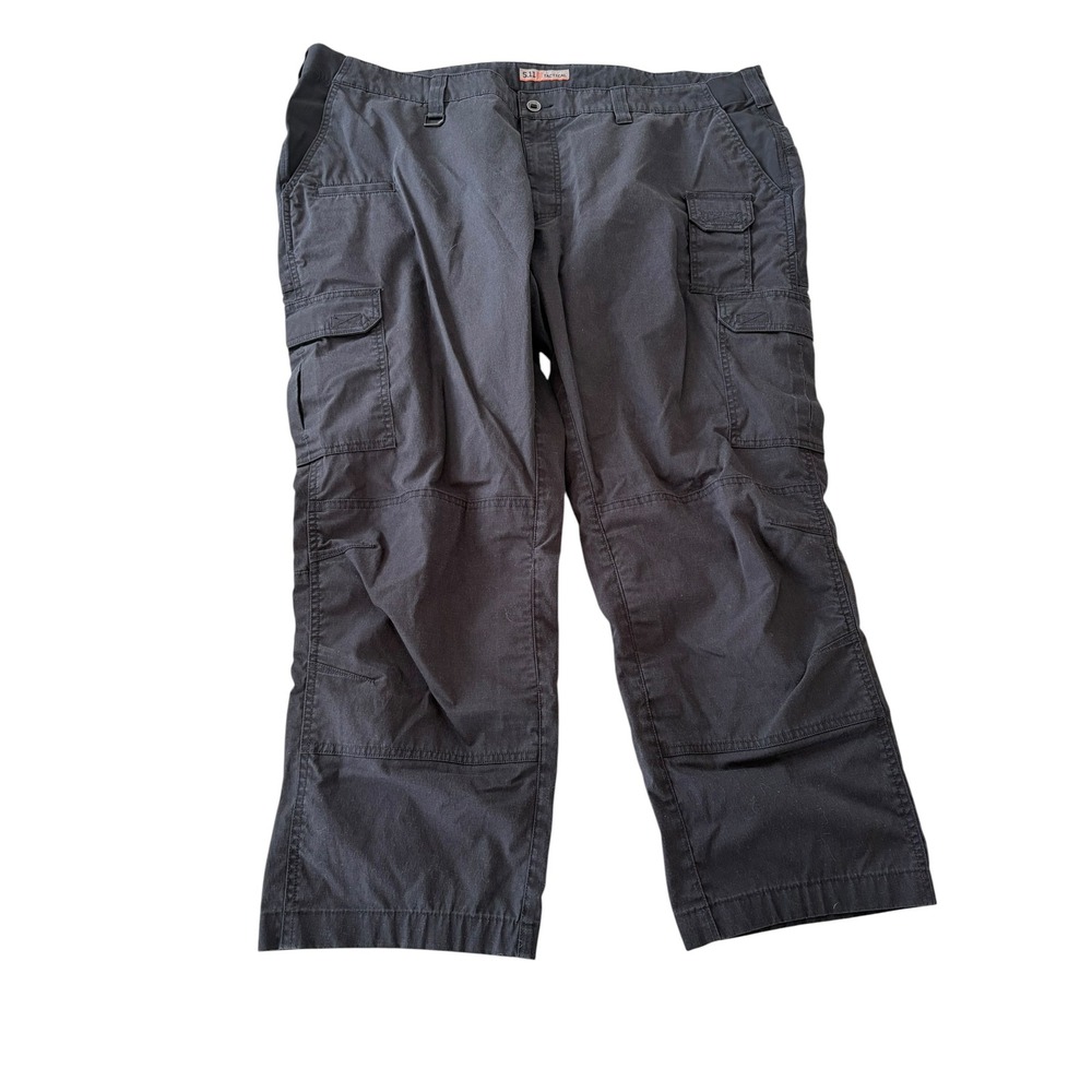 5.11 Tactical Mens Black Ripstop Cargo Pants Size 48x28 Utility Work Trousers